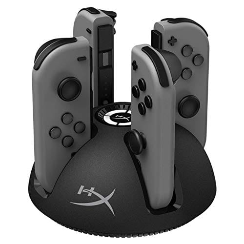 HyperX ChargePlay Quad 4-in-1 Joy-Con Charging Station for Nintendo Switch, LED Indicators, Gray - Certified Refurbished