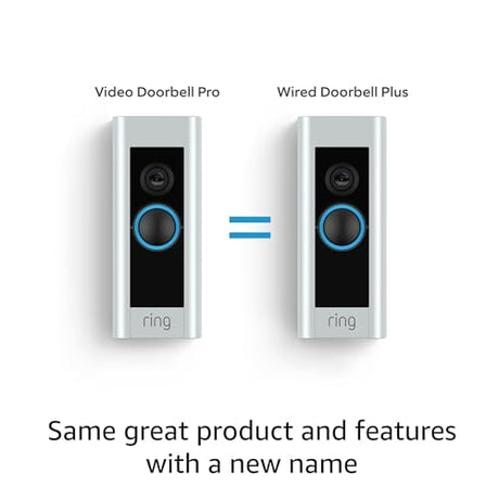 Ring Wired Doorbell Plus Smart Doorbell, 1080p HD, Color Night Vision, Dual-Band Wi-Fi, Satin Nickel - Certified Refurbished