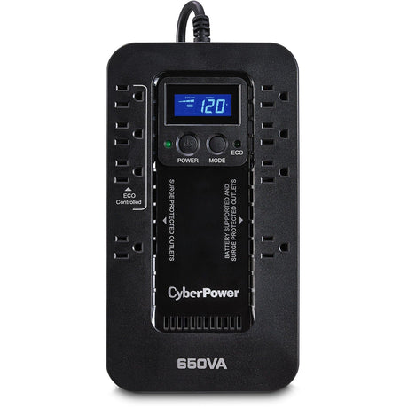 CyberPower 650VA/390W 8 Outlets ECO LCD UPS - New Battery Certified Refurbished