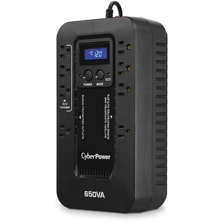 CyberPower 650VA/390W 8 Outlets ECO LCD UPS - New Battery Certified Refurbished