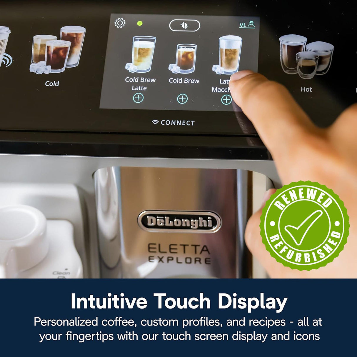 De'Longhi Eletta Explore Fully Automatic Espresso Machine with Cold Brew, ECAM45086S (Renewed)