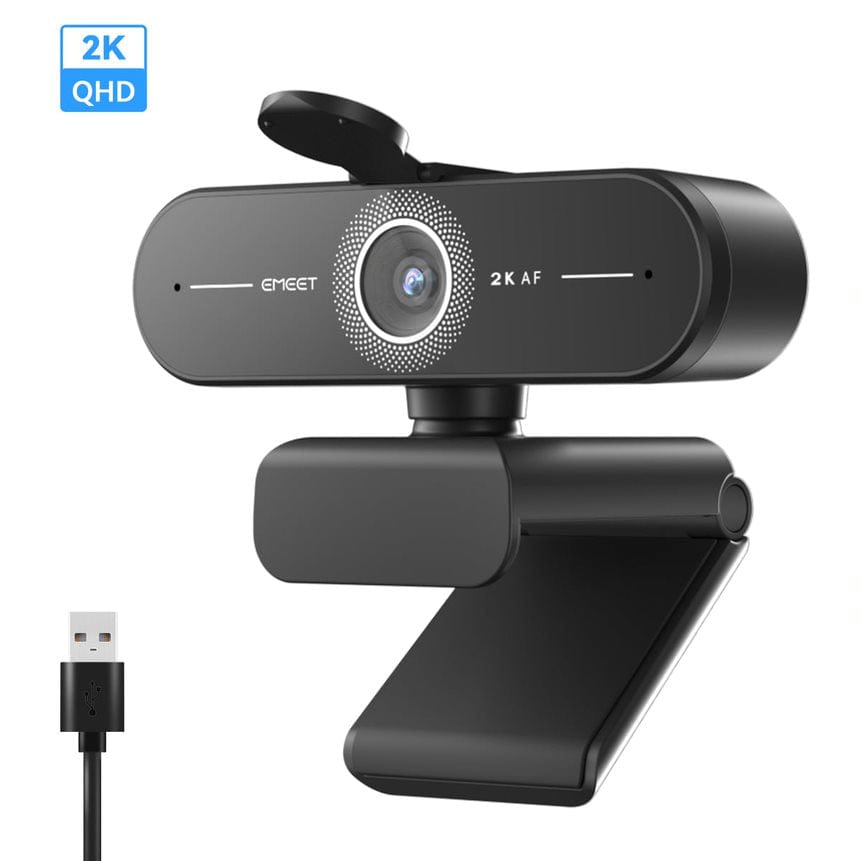 Emeet Smartcam C60E 2K 1080P Auto-Focus, Auto Light-Detection Webcam / Web Camera, for Windows + Mac