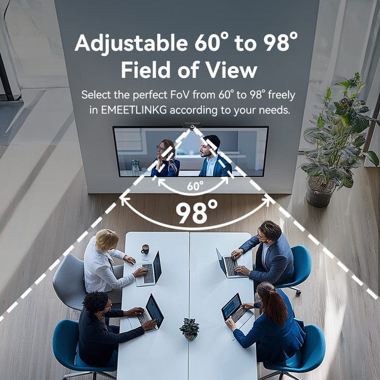 EMEET C980 Pro 4K Webcam with Dual Speakers and Quad Mic Array, Black