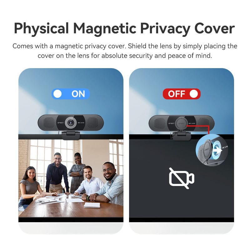 EMEET C980 Pro 4K Webcam with Dual Speakers and Quad Mic Array, Black