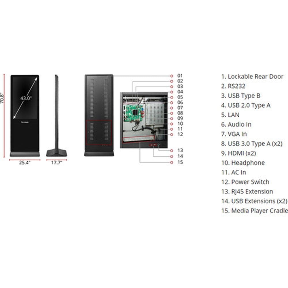 ViewSonic 43" ePoster Digital Kiosk - Certified Refurbished
