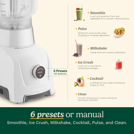 Cuisinart Hurricane® 48 oz Glass Jar Blender, white