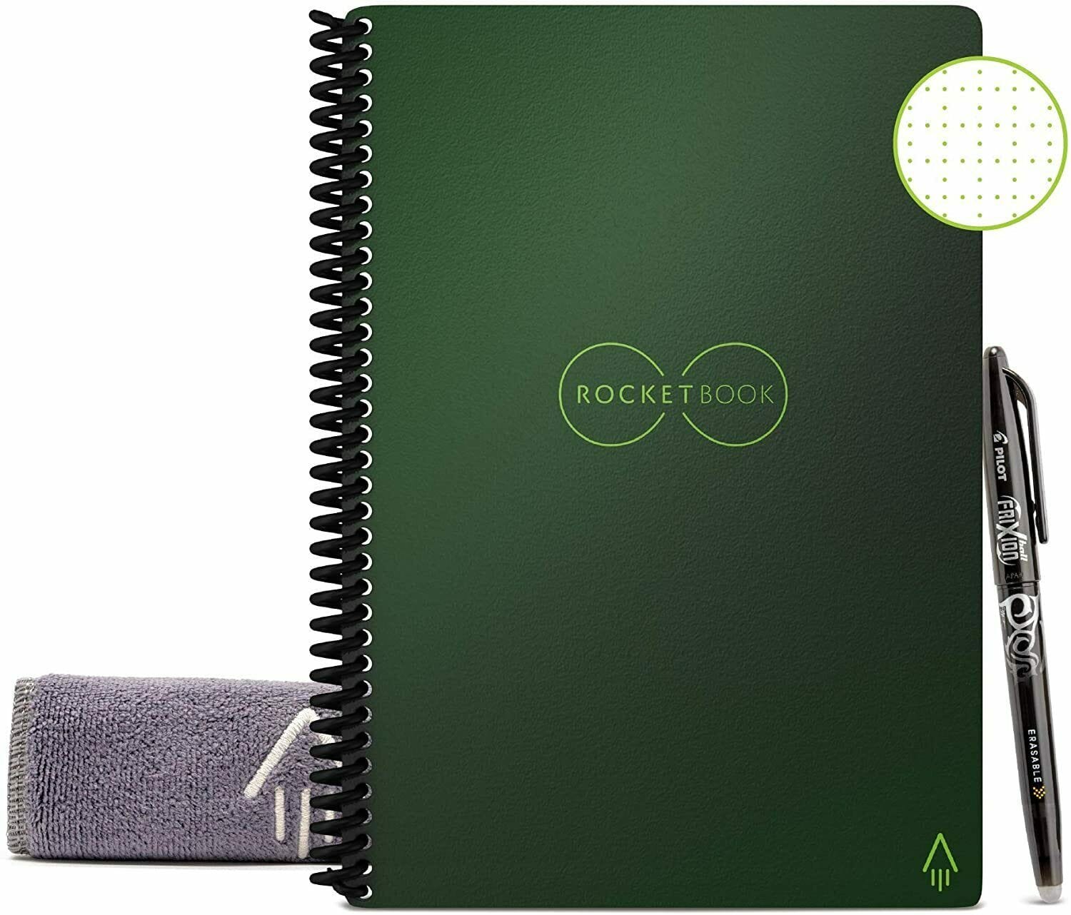 Rocketbook Core (Everlast) Smart Reusable Notebook Pen & Cloth Executive Size
