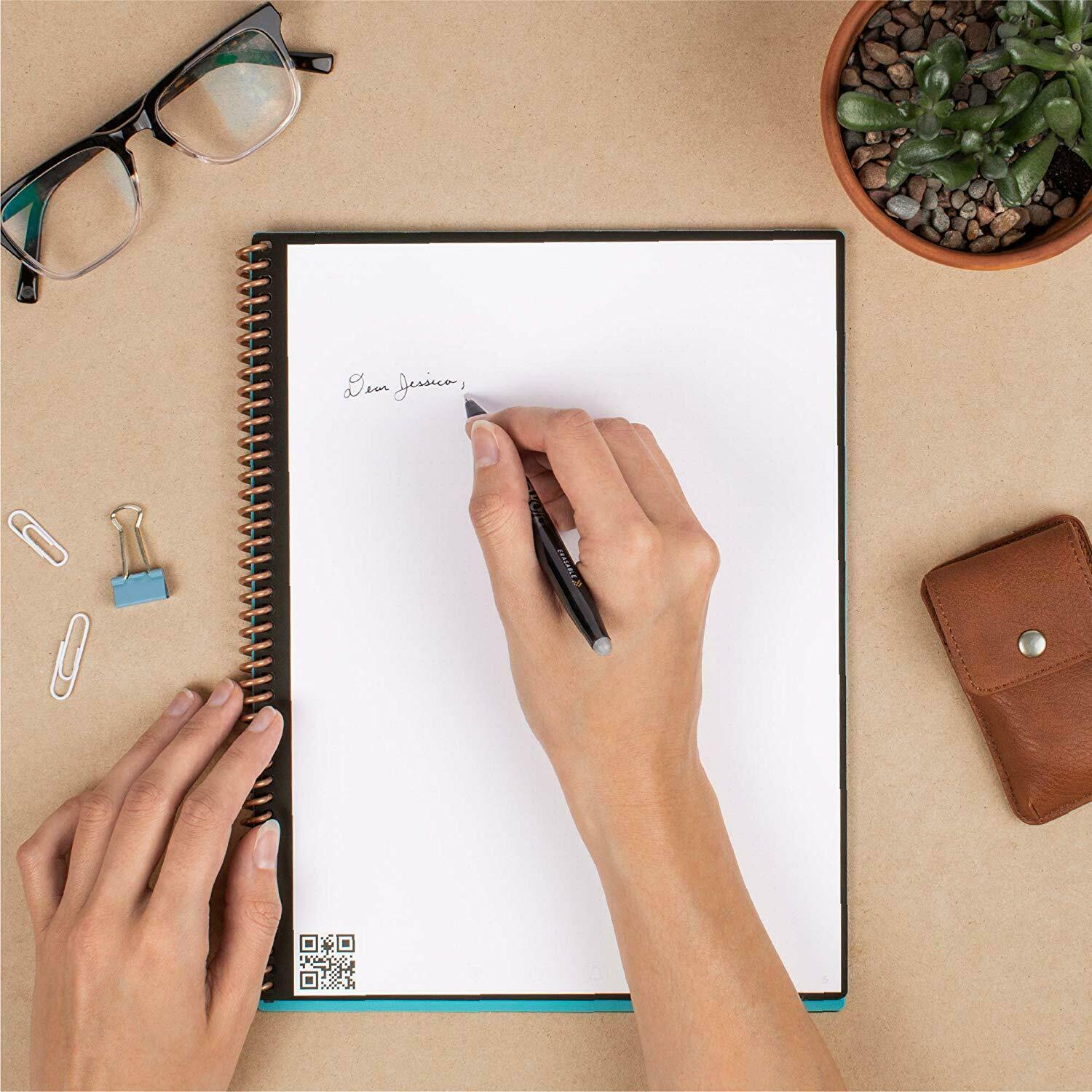 Rocketbook Core Smart Reusable Notebook Pen & Microfiber Cloth Letter Size