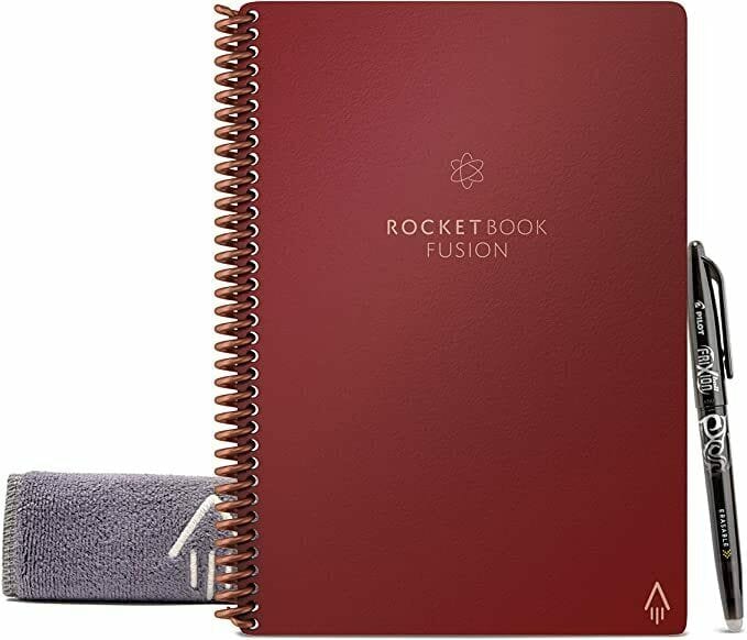 Rocketbook Fusion Smart Reusable Notebook Pen & Microfiber Cloth Executive Size