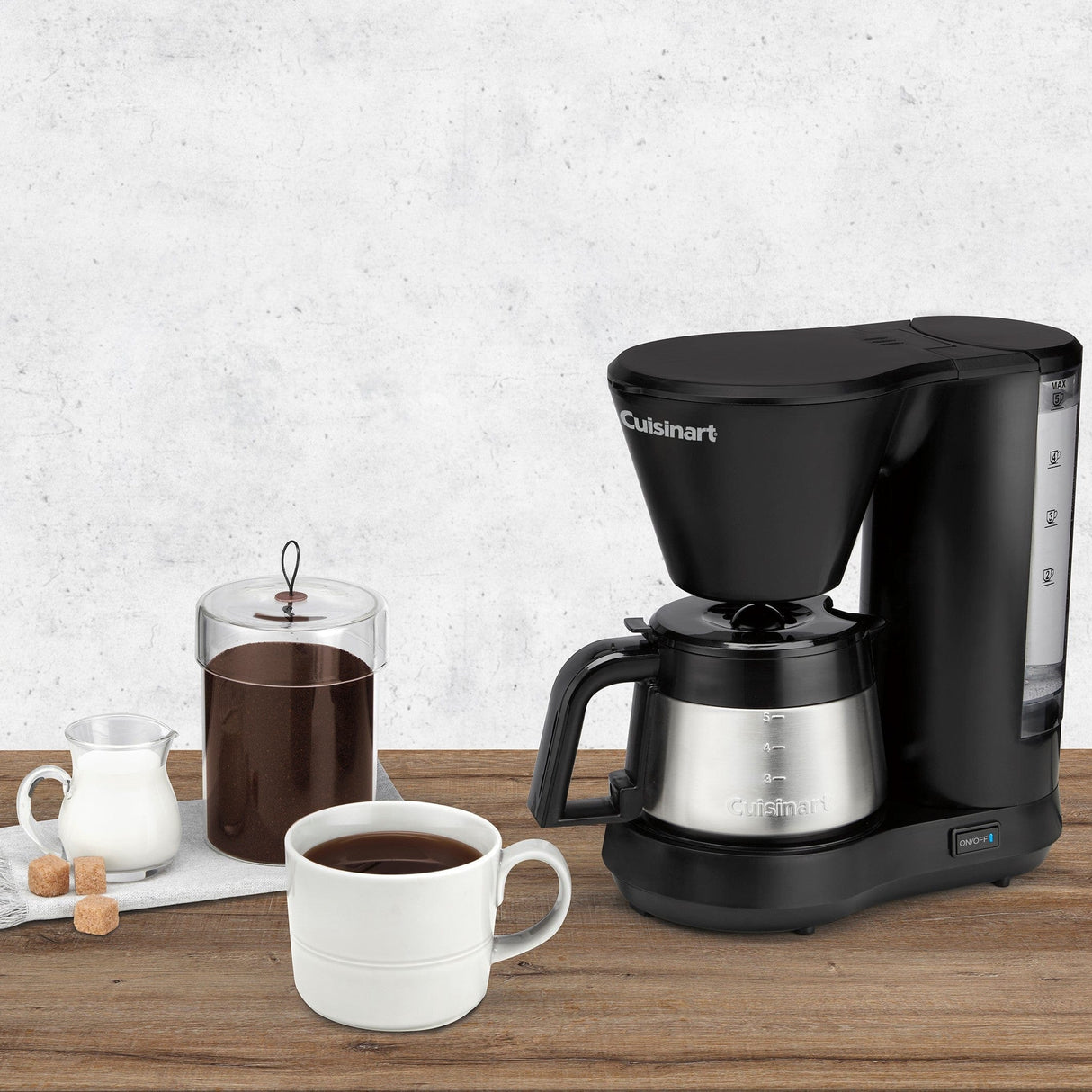 Cuisinart 5-Cup Coffee Maker with Stainless Steel Carafe, Black