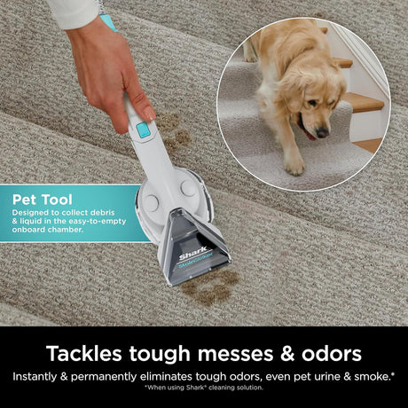 Shark CarpetXpert with Stainstriker Deep Carpet Cleaner, Cyan - Certified Refurbished