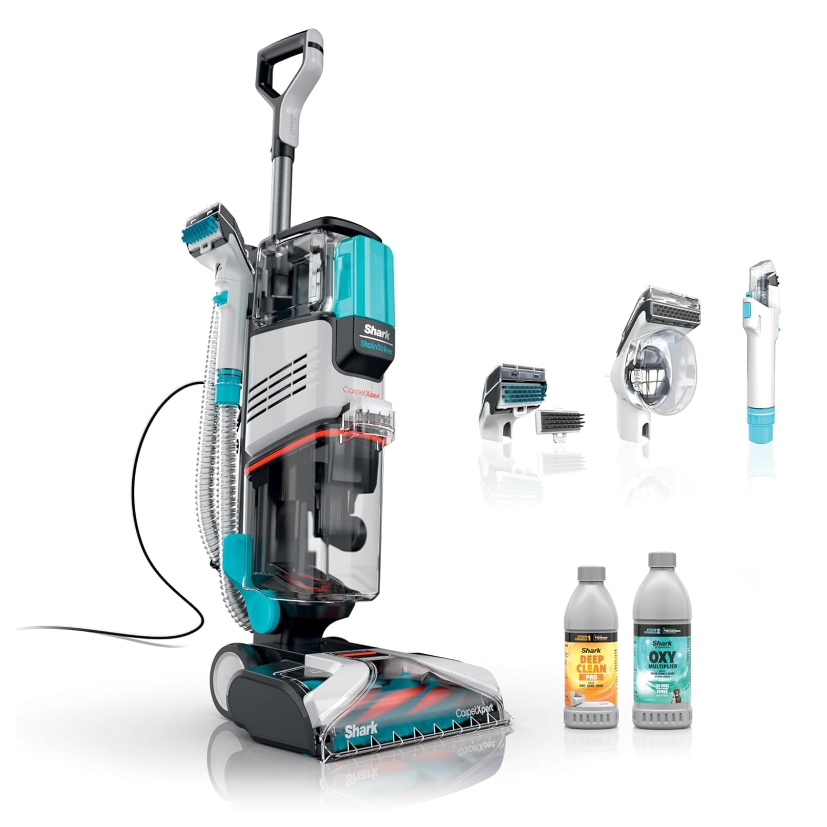 Shark CarpetXpert Upright Carpet Upholstery Cleaner with StainStriker Carpet Shampooer, Cyan - Open Box