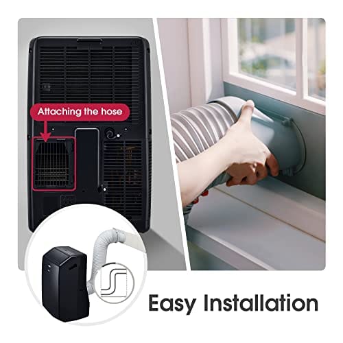 LG 8000 BTU DOE Smart Wi-Fi Portable Air Conditioner, 3-in-1, Cools 350 Sq Ft, Gray - Certified Refurbished
