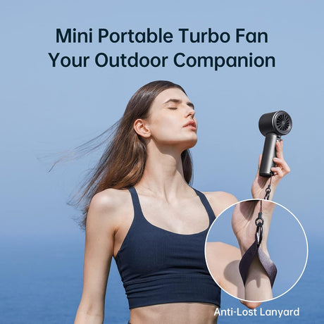 JisuLife Portable Handheld Fan Pro 1S, 1-100 Speed, Adjustable Turbo Mini Rechargeable Personal Fan, Dark Grey