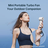 JisuLife Portable Handheld Fan Pro 1S, 1-100 Speed, Adjustable Turbo Mini Rechargeable Personal Fan, White