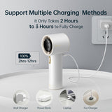 JisuLife Portable Handheld Fan Pro 1S, 1-100 Speed, Adjustable Turbo Mini Rechargeable Personal Fan, White