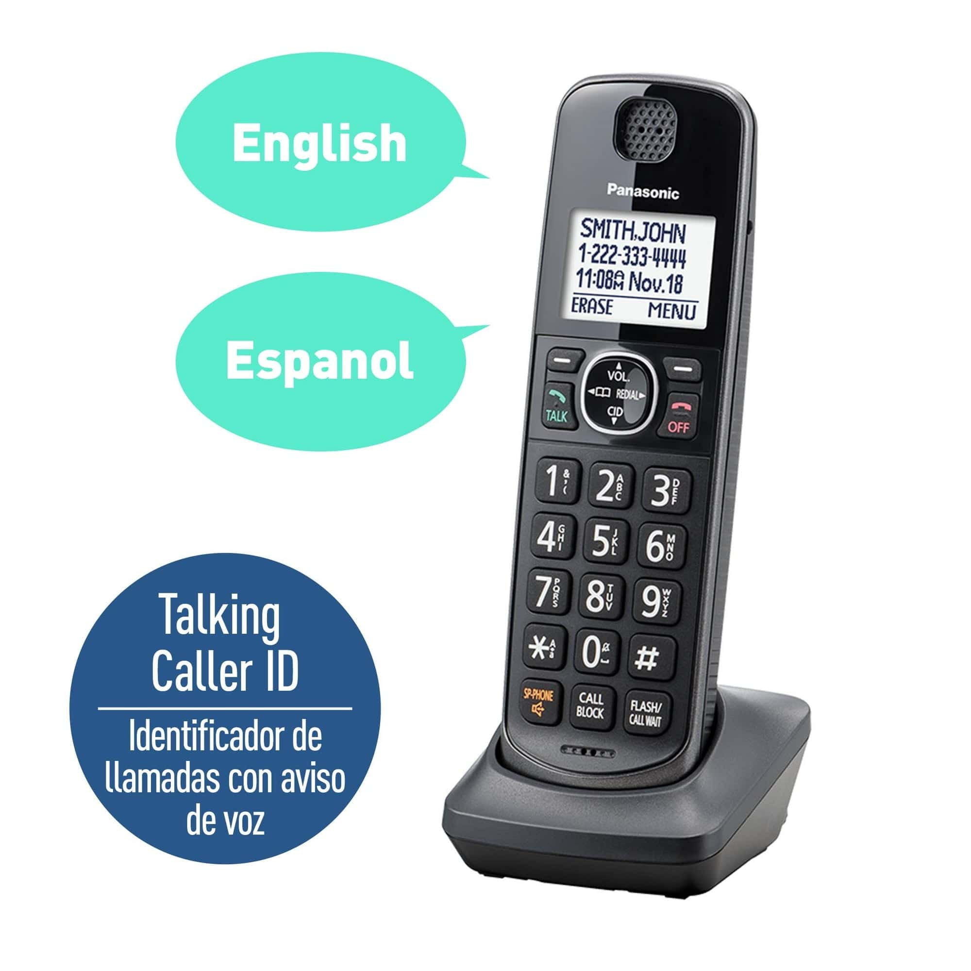 Panasonic 3-Handset Expandable Cordless Phone System with Answering System - Certified Refurbished