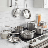 Cuisinart MultiClad Pro Triple Ply Stainless Cookware 12 Piece Set, Silver