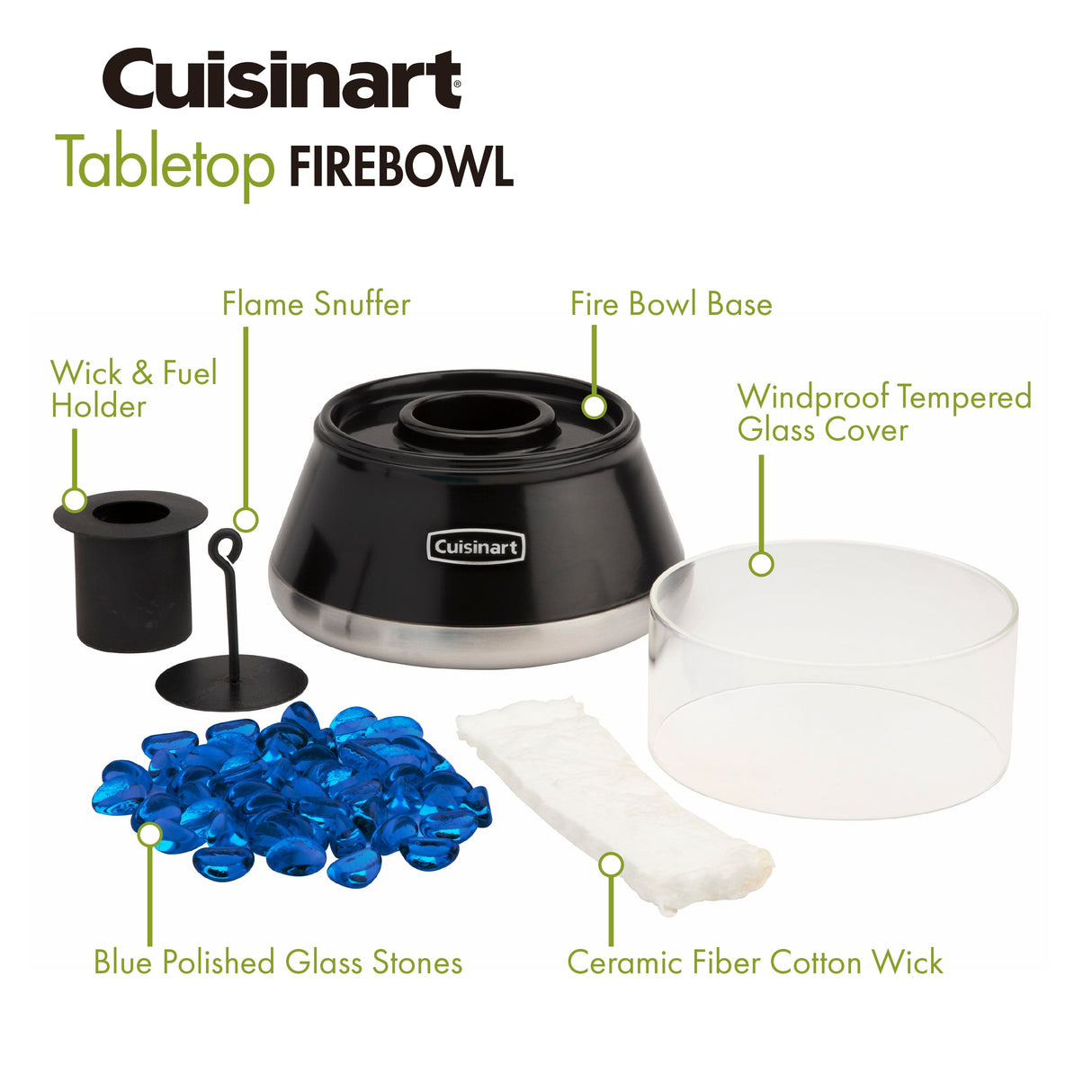 Cuisinart Petite Tabletop Fire Bowl, Black