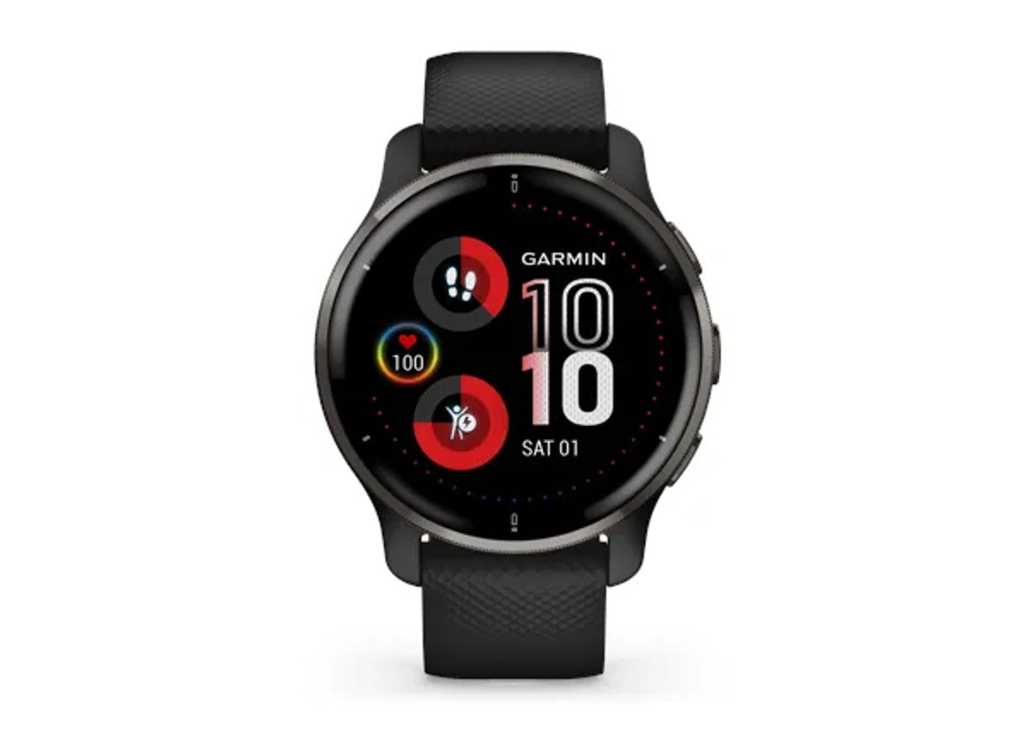 Garmin G010-N2496-11 Venu 2 Plus Smartwatch, Black + Slate - Certified Refurbished
