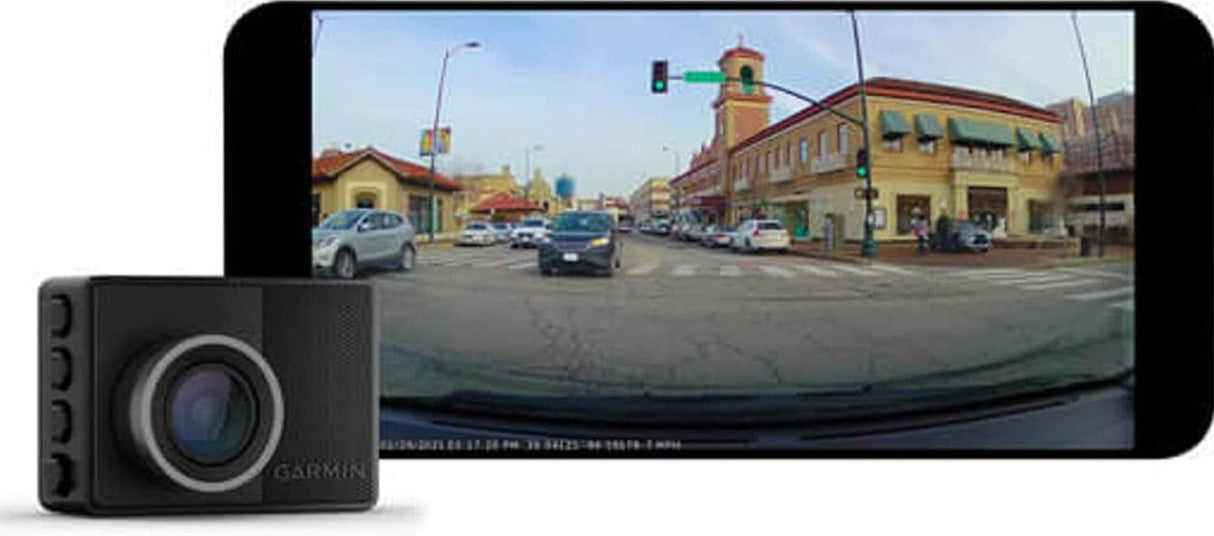 Garmin Dash Cam 57, 1440p HD Video Camera, 140-Degree Field of View, Voice Control - Certified Refurbished