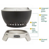 Cuisinart 19.5” Cleanburn Smokeless Fire Pit, Black Stainless