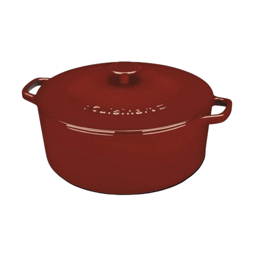 Cuisinart Chef’s Classic™ Enameled Cast Iron Cookware 7 Qt. Round Covered Casserole, Red