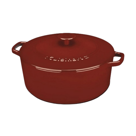 Cuisinart Chef’s Classic™ Enameled Cast Iron Cookware 7 Qt. Round Covered Casserole, Red