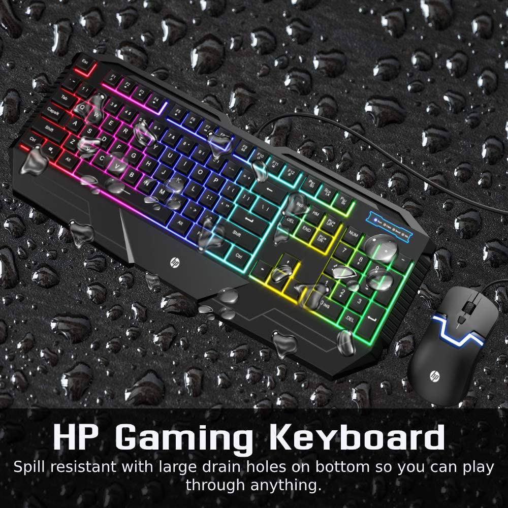 HP GK1100 Gaming Gear Combo Keyboard + Mouse 6 Color LED Back Light