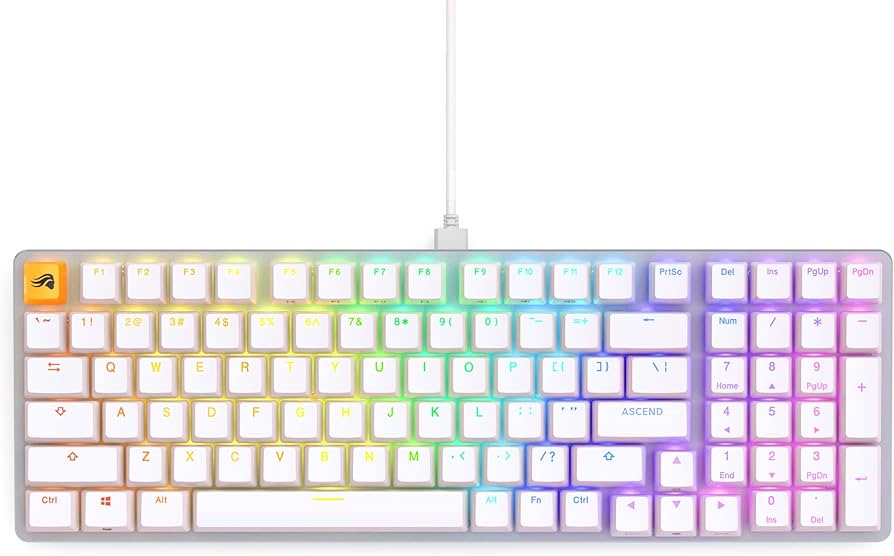 Glorious GMMK2 96% Barebones Gaming Keyboard ANSI, White - Certified Refurbished