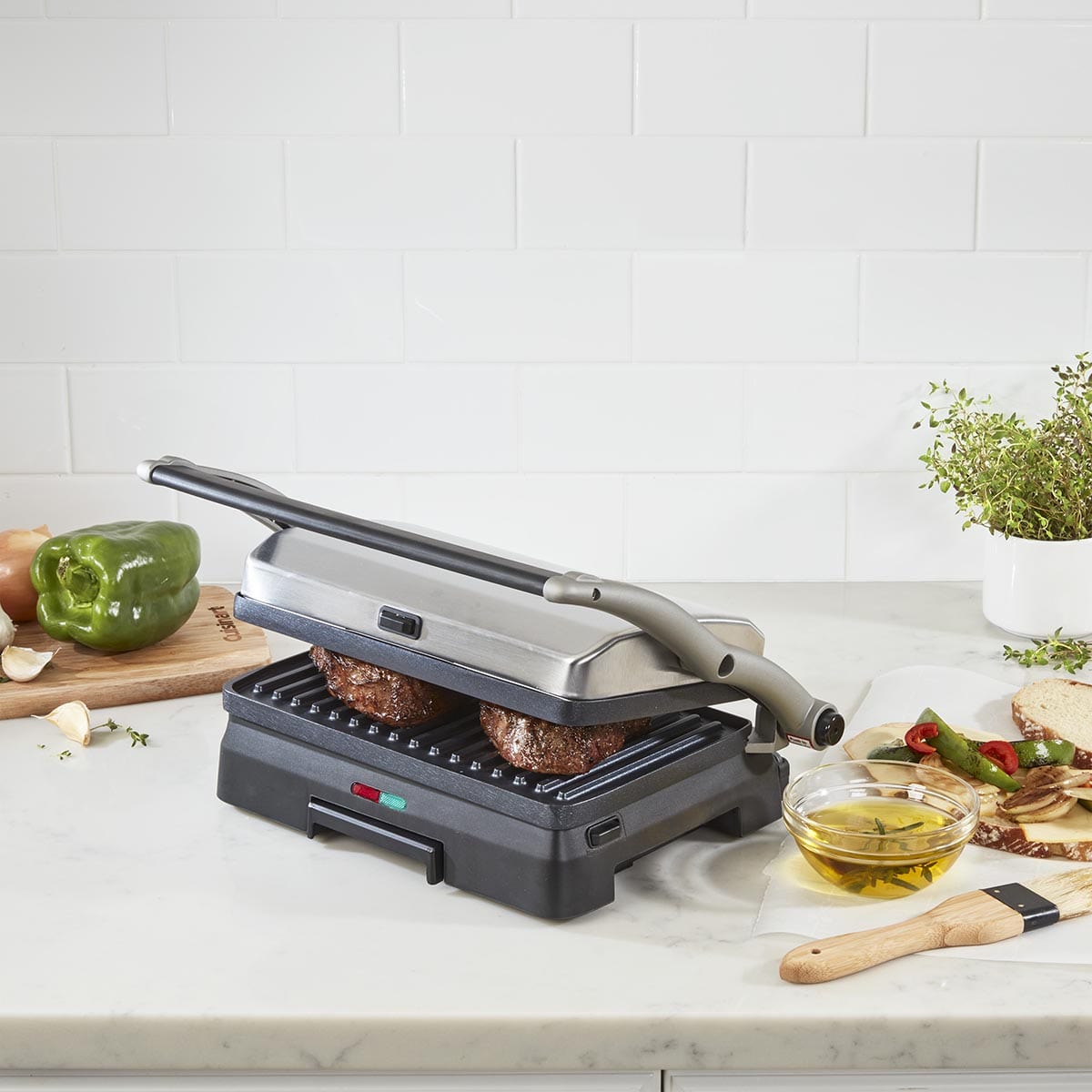 Cuisinart 3 in 1 Grill and Panini Press Griddler - Certified Refurbished