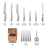 Cuisinart 15pc Stainless Steel Cutlery Block Set, Silver