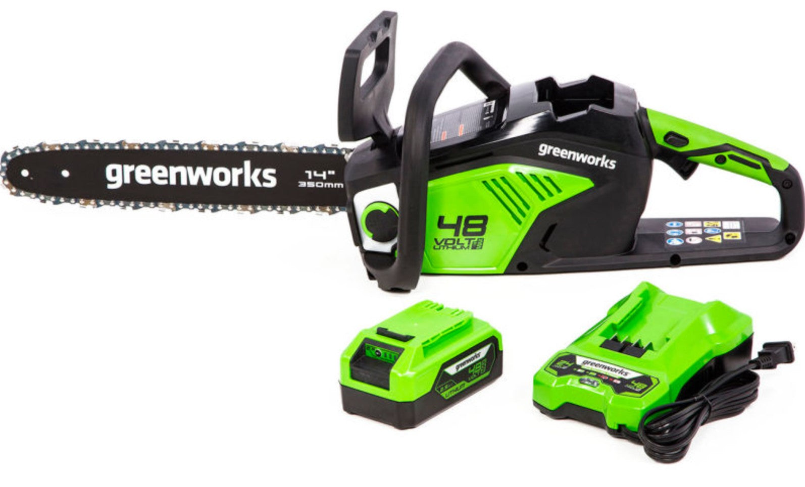 Greenworks GW2007402 48V 2.5Ah 14" Chainsaw with Battery
