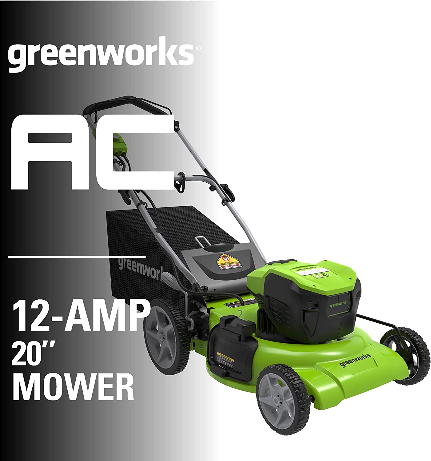 Greenworks 12A 20" Brushed Mower MO12B00