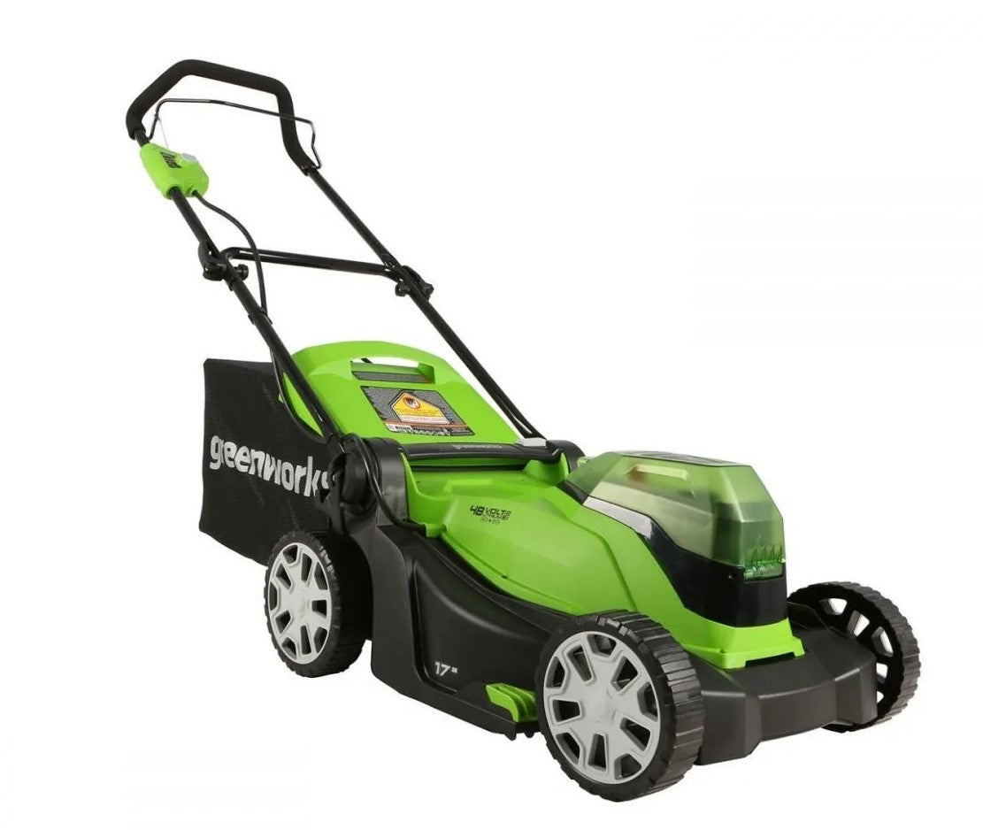Greenworks GW2526302AZ 2 x 24V (48V) 17" Lawn Mower, 2 x 24V 4Ah Batteries and Dual Port Charger Included, MO48B2210
