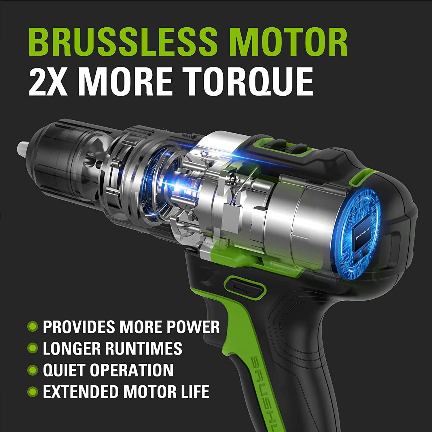 Greenworks 24V 4.0Ah BL Hammer Drill with Battery