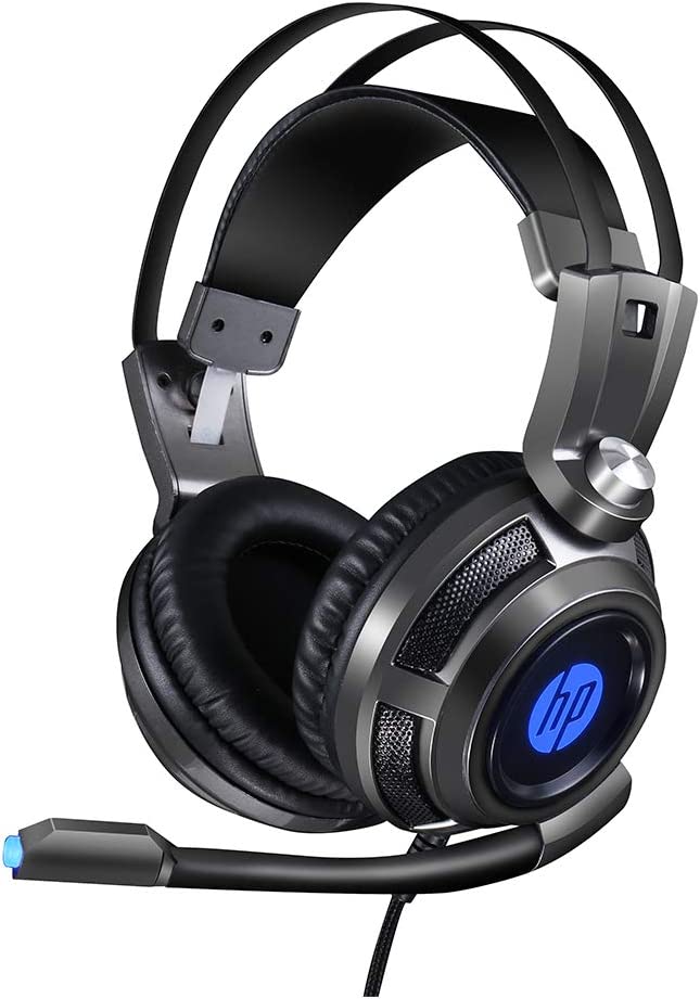 HP H200 Mic and LED Light Wired Stereo Gaming Headset, Black