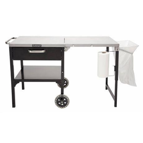 Cuisinart Prep 'n Cook Outdoor Table and Grill Stand, Black Stainless