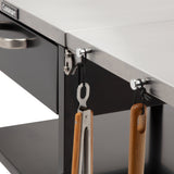 Cuisinart Prep 'n Cook Outdoor Table and Grill Stand, Black Stainless