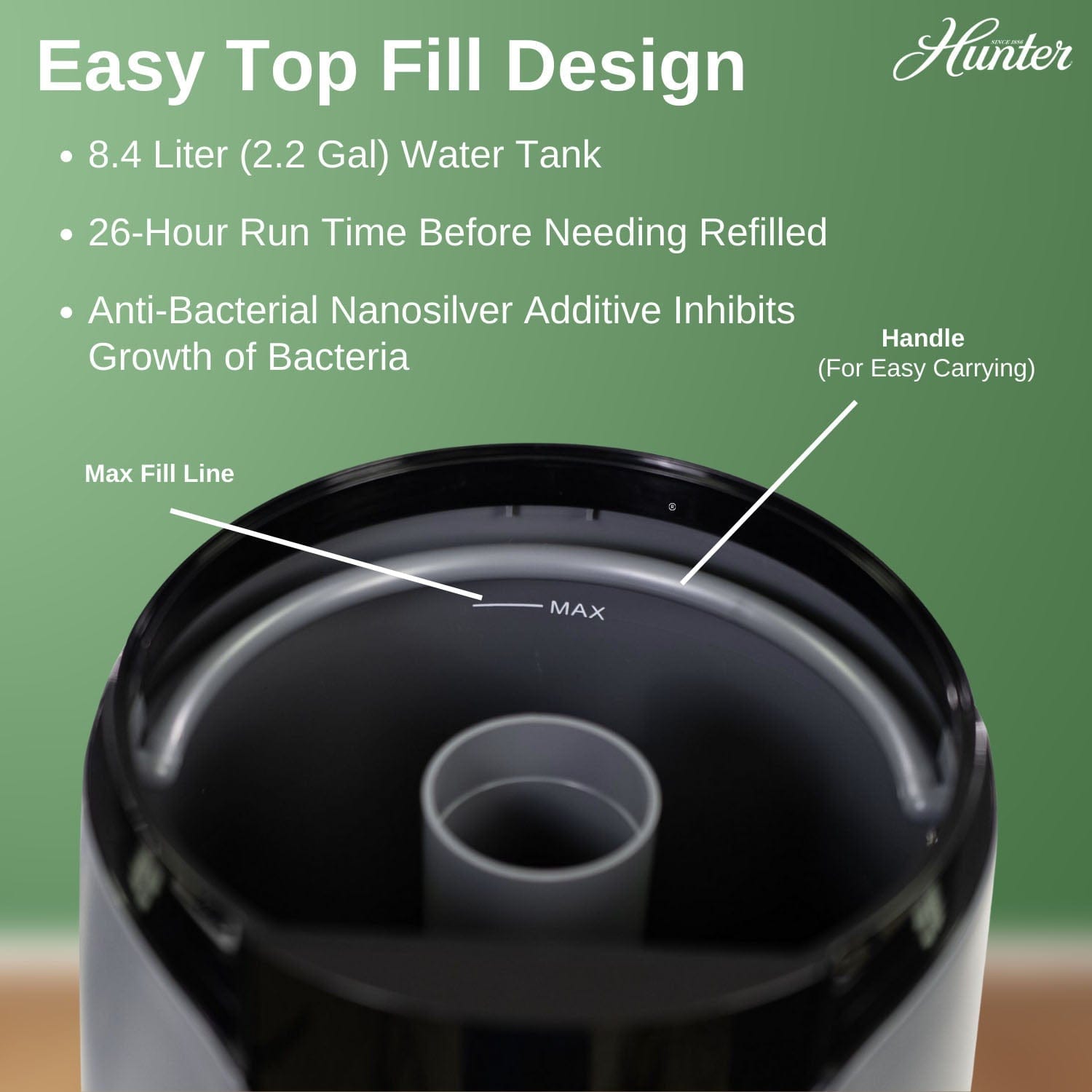 Hunter Aspire Ultrasonic 2.25 Gal Cool Mist Humidifier, Ultrasonic Cool Mist, HHU400