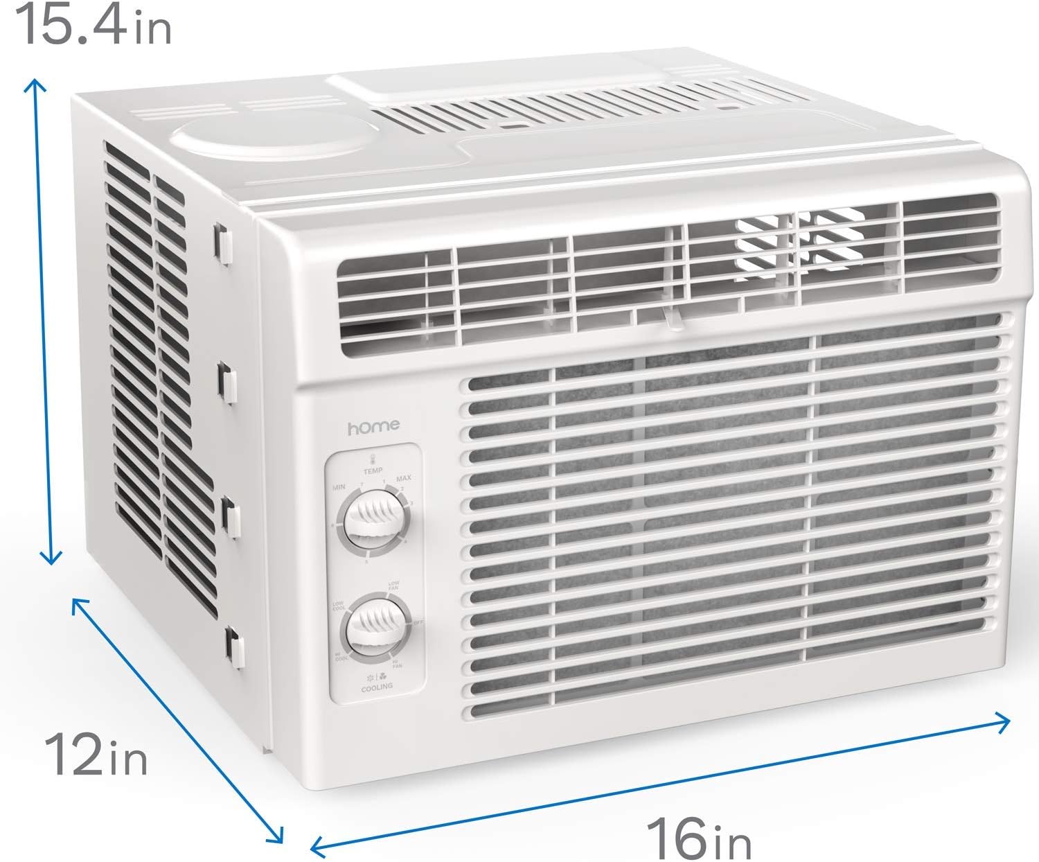 hOmeLabs 5000 BTU 150 Sq. Ft. 2 Speeds Compact AC Unit with Washable Reusable Filter Window Air Conditioner - Certified Refurbished