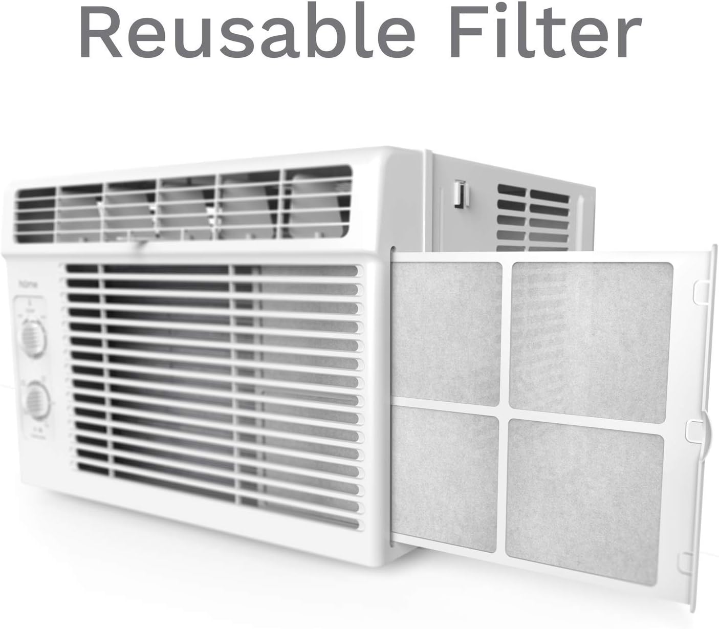 hOmeLabs 5000 BTU 150 Sq. Ft. 2 Speeds Compact AC Unit with Washable Reusable Filter Window Air Conditioner - Certified Refurbished