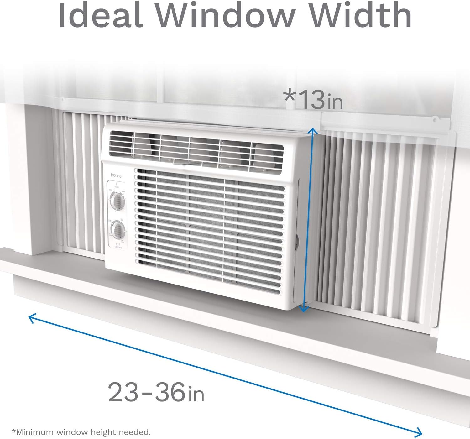 hOmeLabs 5000 BTU 150 Sq. Ft. 2 Speeds Compact AC Unit with Washable Reusable Filter Window Air Conditioner - Certified Refurbished