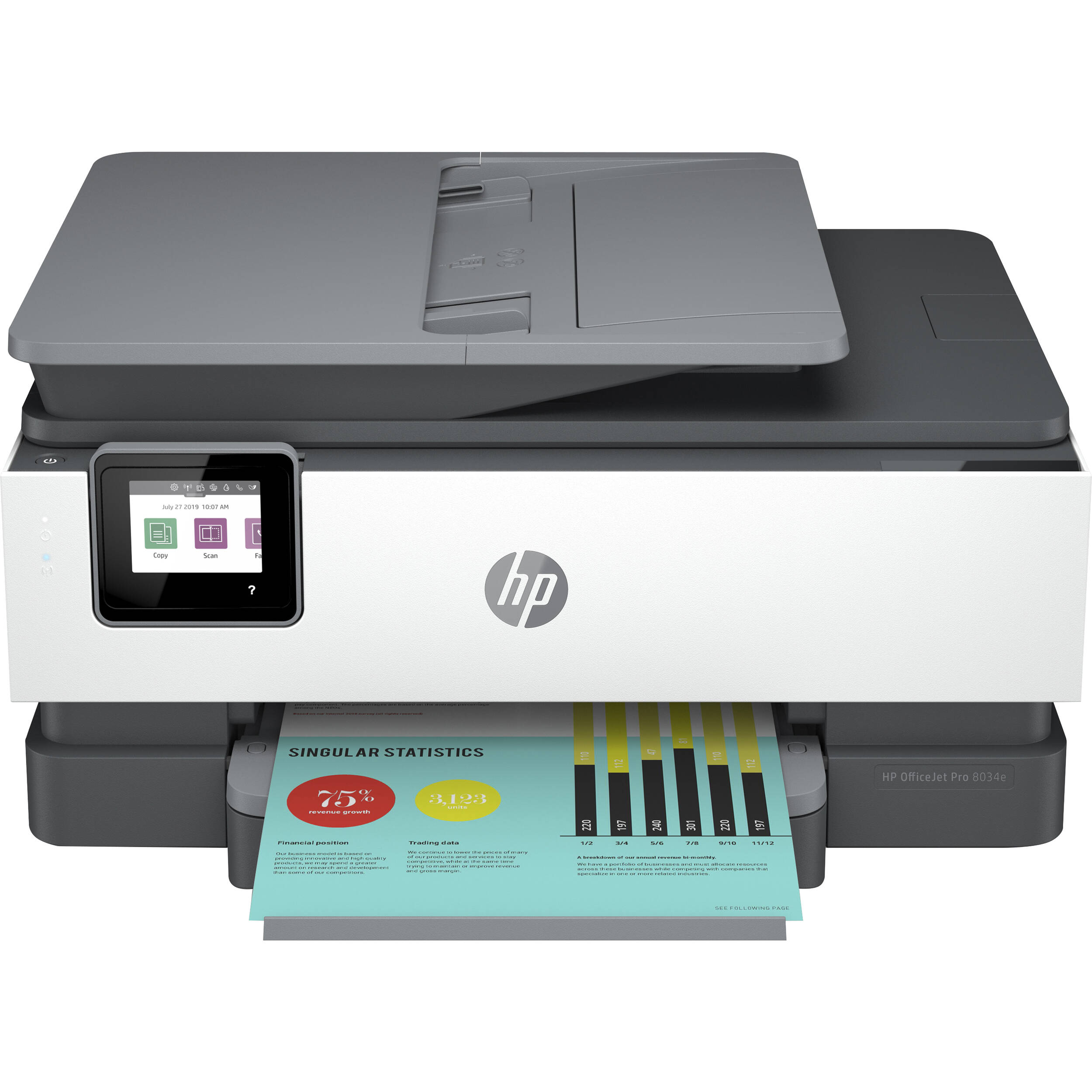 HP HP-OJPRO8034E-B-RB OfficeJet Pro 8034e Wireless Basalt All-In-One Inkjet Printer - Certified Refurbished