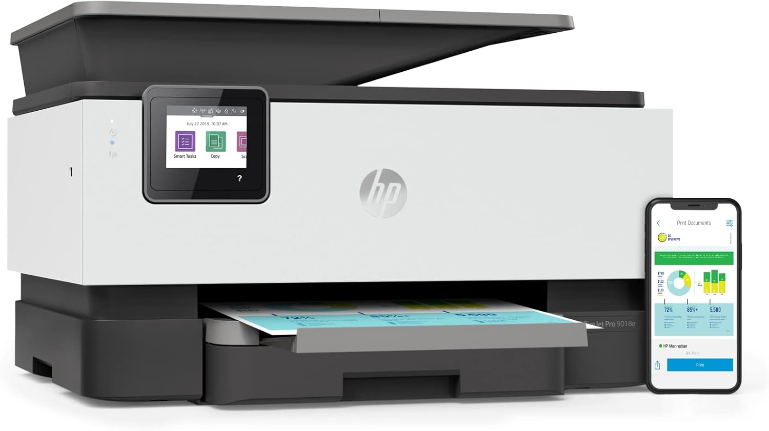 HP OfficeJet Pro 9018e Wireless All-in-One Color Printer for Home Office - Certified Refurbished