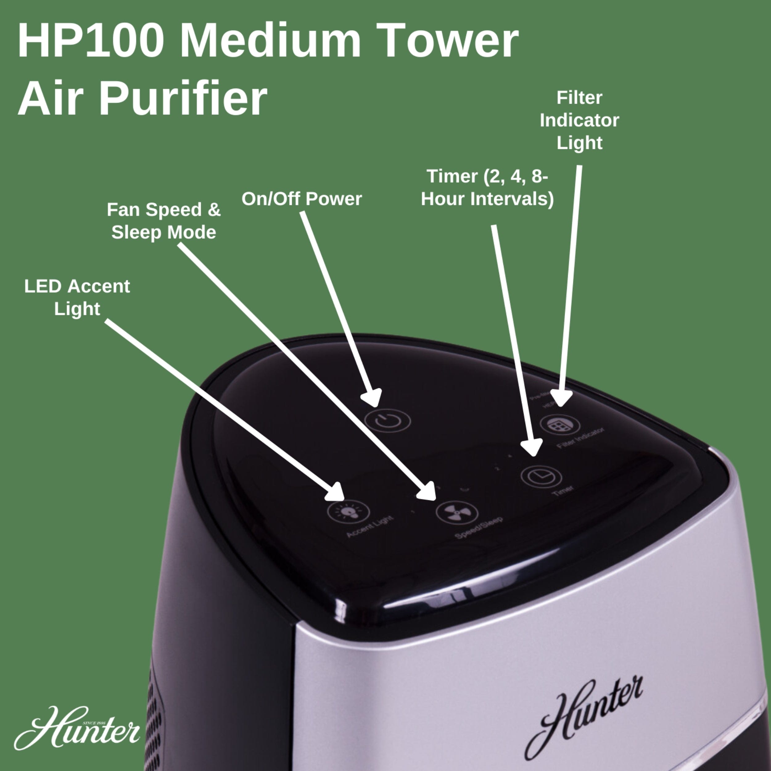 Hunter Medium Tower Air Purifier HP100