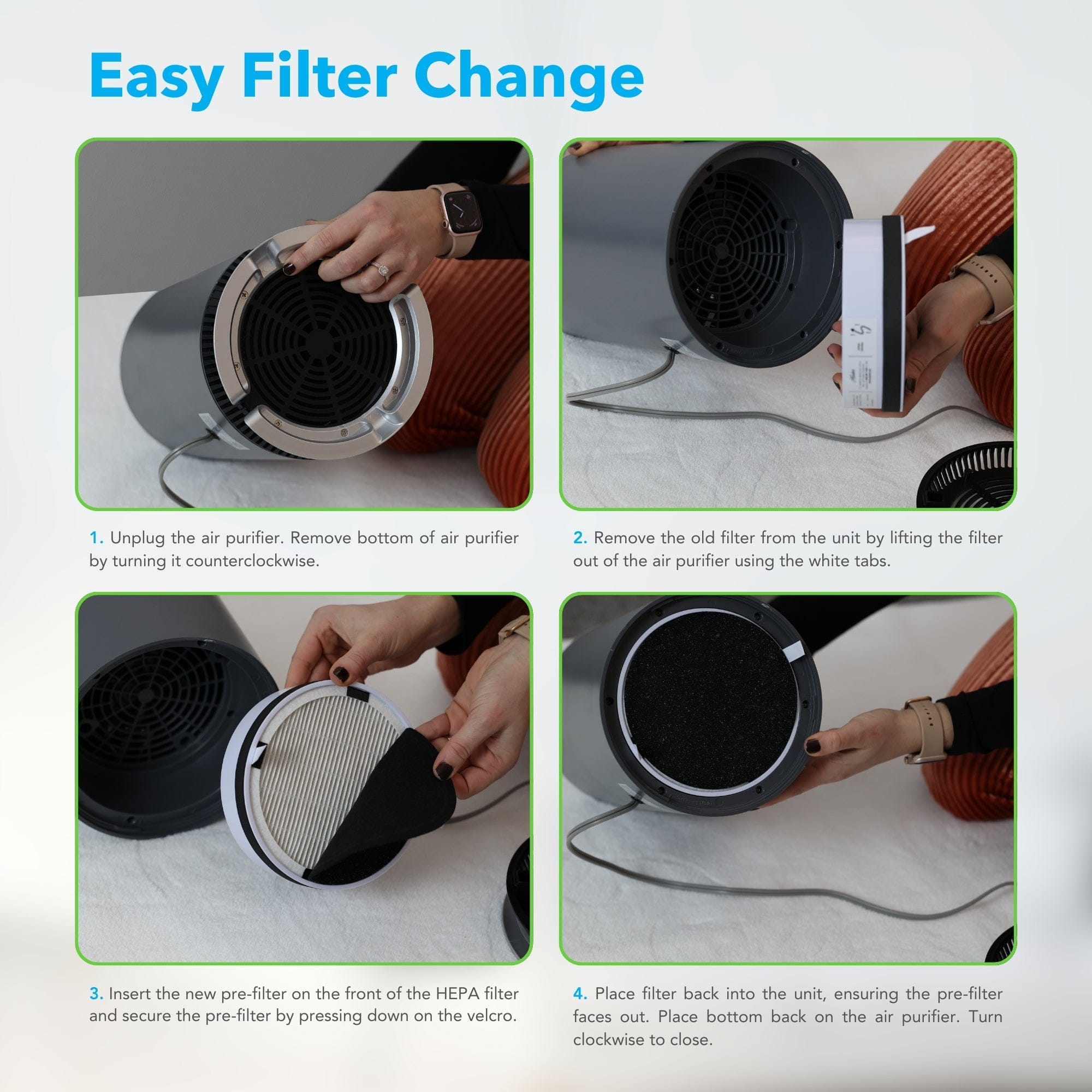 Hunter AirX EcoSilver® HEPA Digital Air Purifier HP125