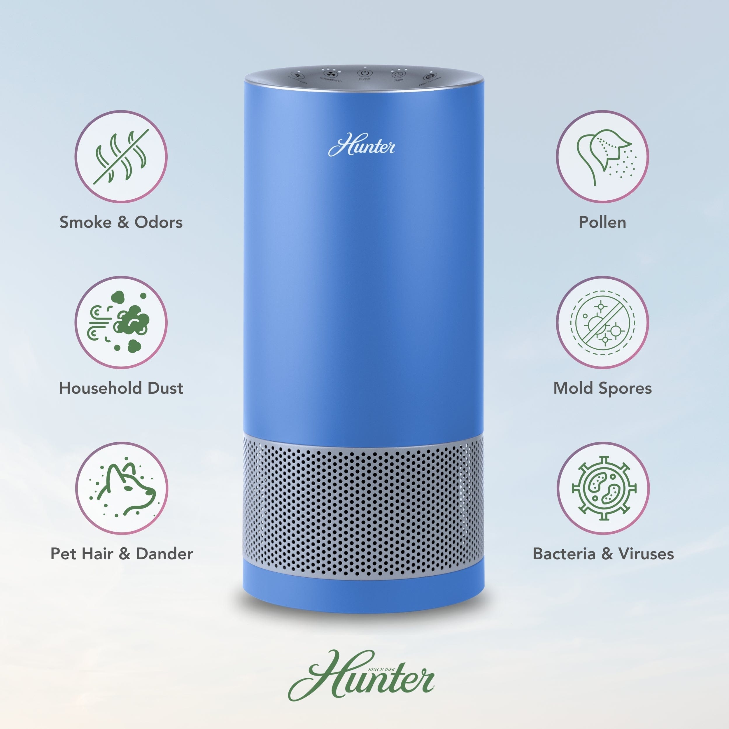 Hunter True HEPA Cylindrical Tower Air Purifier HP400