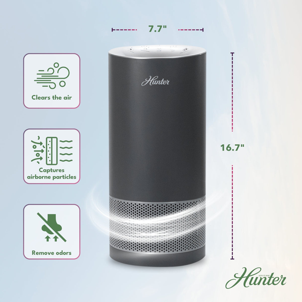Hunter True HEPA Cylindrical Tower Air Purifier HP400
