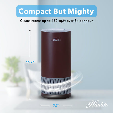 Hunter True HEPA Cylindrical Tower Air Purifier with UVC Light Technology, True HEPA, HP450UV